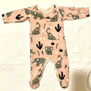Winter Water Factory Romper, Pink Elephant, 0-3 Mo